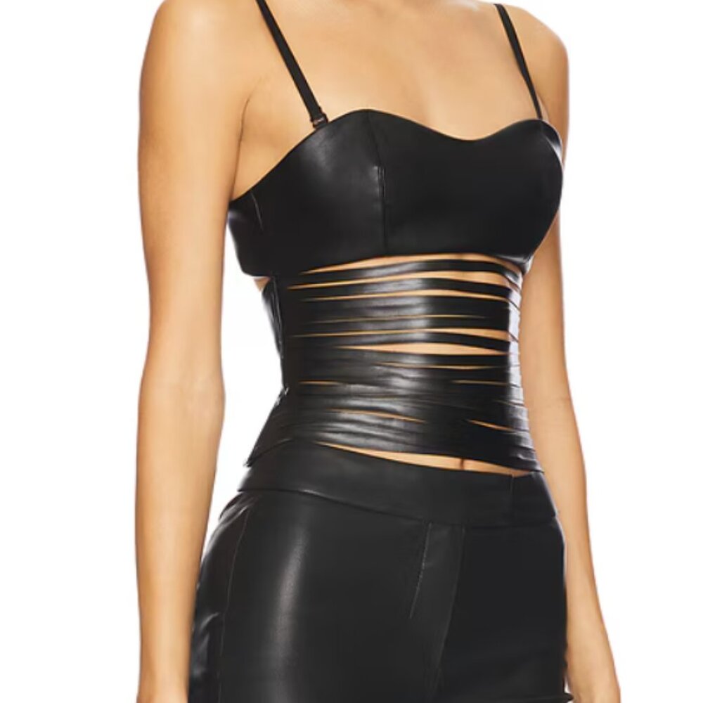 NIIHAI Leather Lazer Top NWT